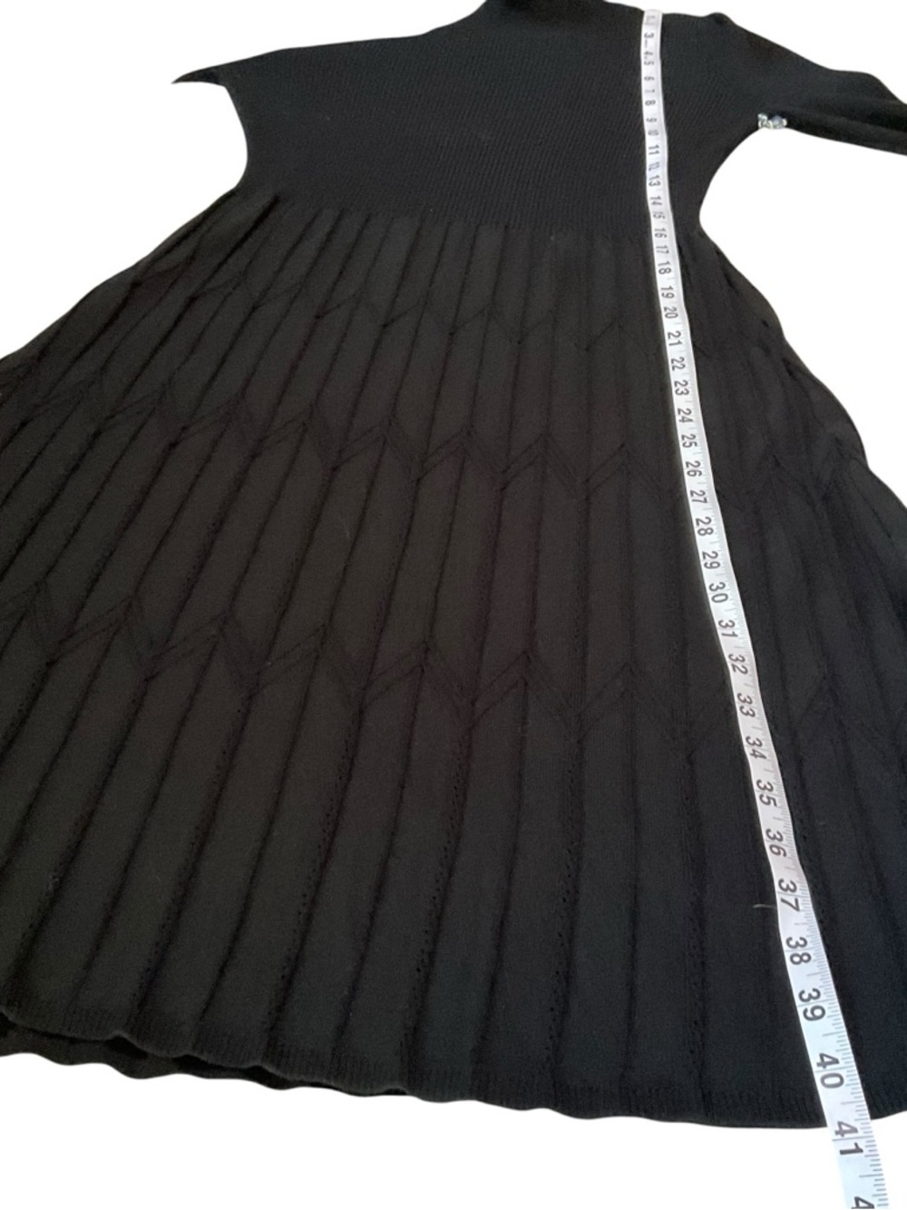 Draper James RSVP Black Pleated Sweater Dress Long Sleeve Size Small NWT - Picture 8 of 11